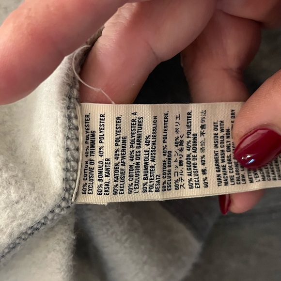 Girls Abercrombie Grey Fleece wide collar 3/4 sleeve snap jacket, size L - Picture 5 of 7